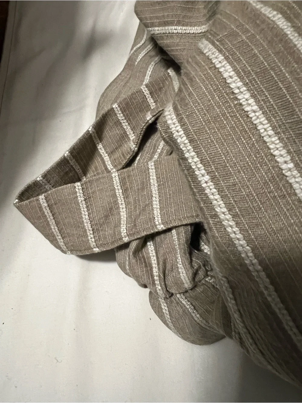 Sure Fit Denim Sand Stripe Sofa Slipcover with Tailored Skirt